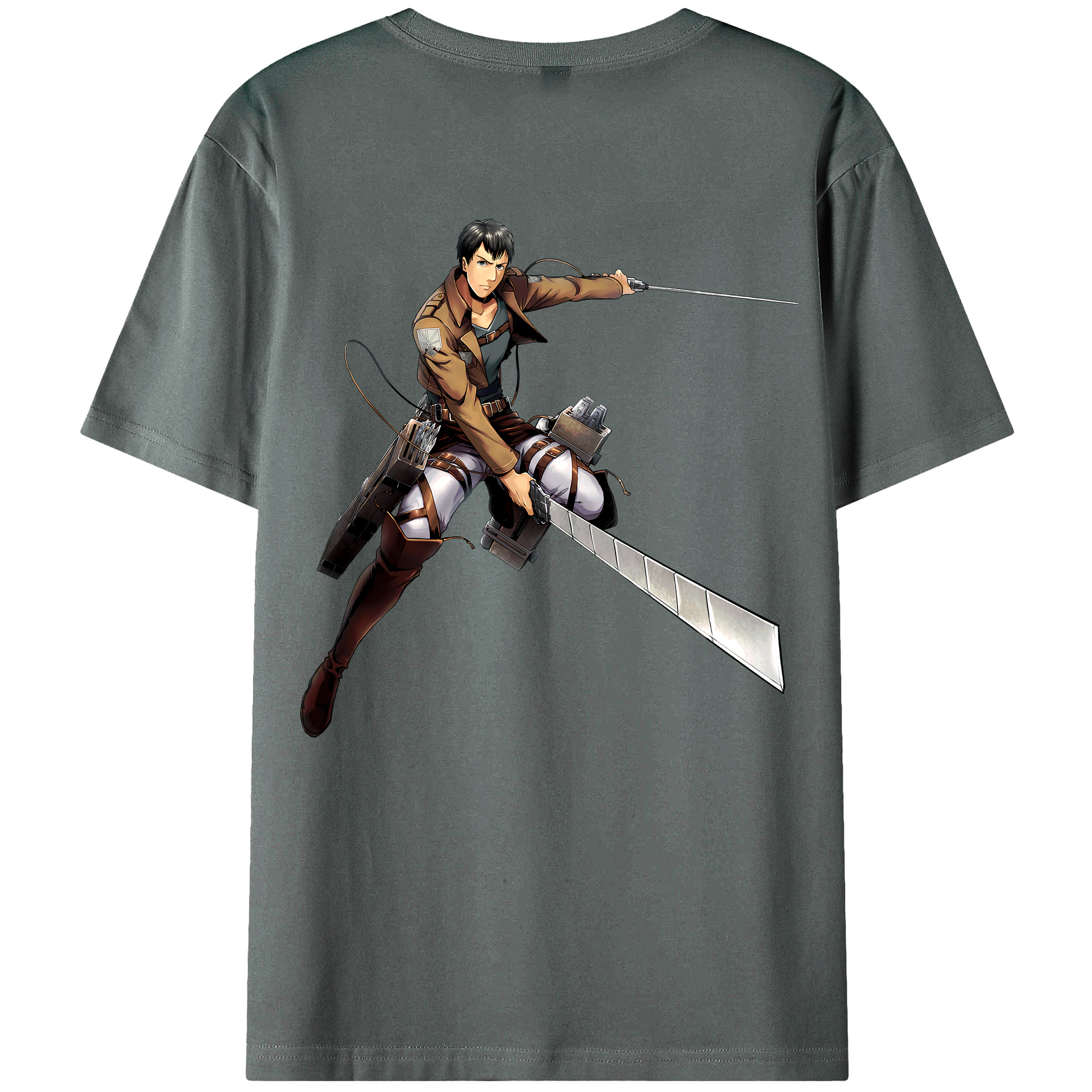 （画像用） 進撃の巨人 ベルトルト・フーバー Attack on Titan Bertholdt Hoover 綿100％ メンズ半袖Tシャツ（バックプリント） 通気性